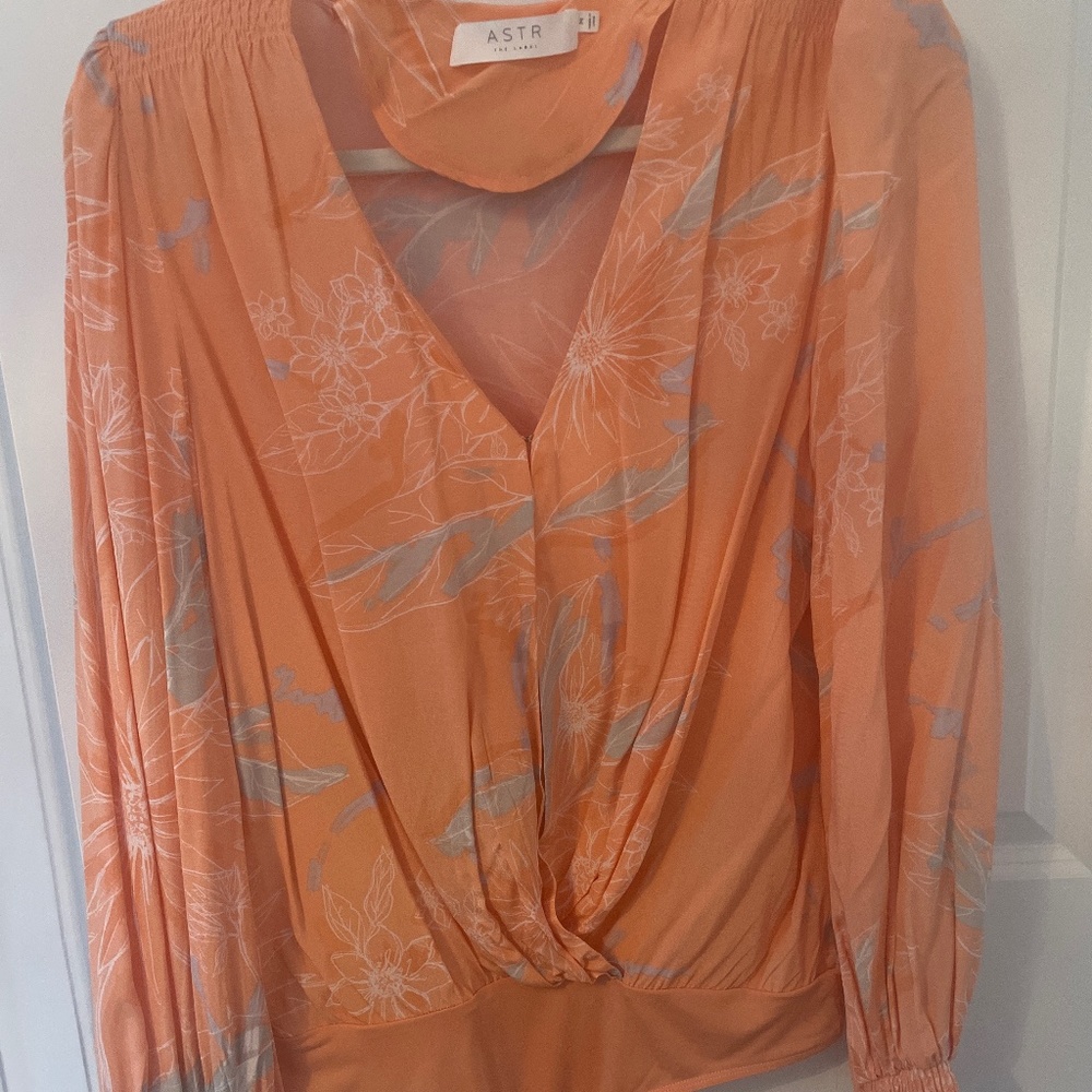 ASTR The Label Peach Bodysuit Top